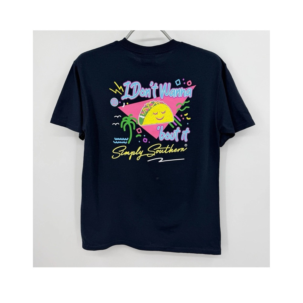 Simply Southern Youth Girls M Short Sleeve Graphic Tee T-Shirt "Taco Bout It"